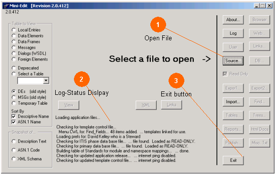 Mini-Edit Main Screen