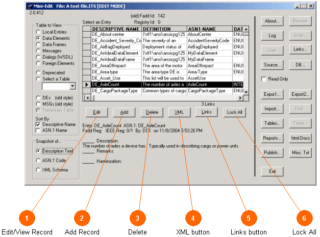 Main Screen, Record Controls