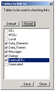 Tables to link to Dialogue